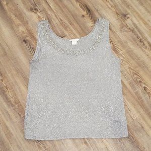 Silver sleeveless top